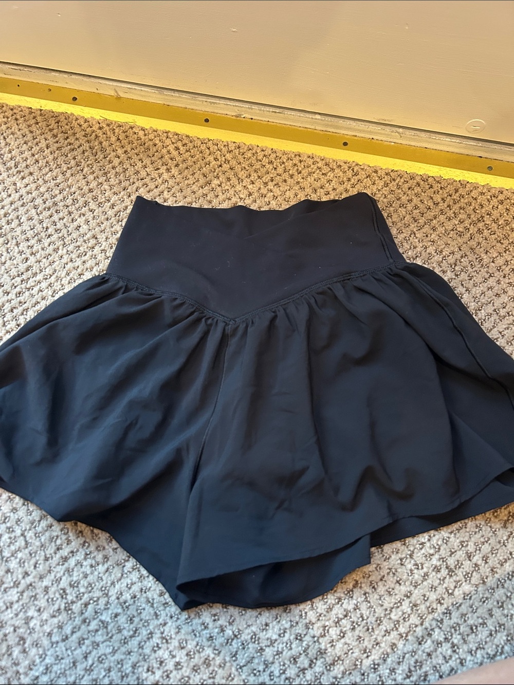Aerie Black Flowy Skort with Wide Waistband
